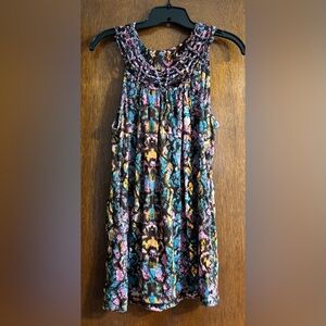 Faded Glory Multicolor Floral Print Top - Pink, Turquoise, Orange, Black